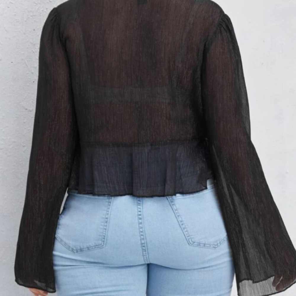 Black sheer blouse